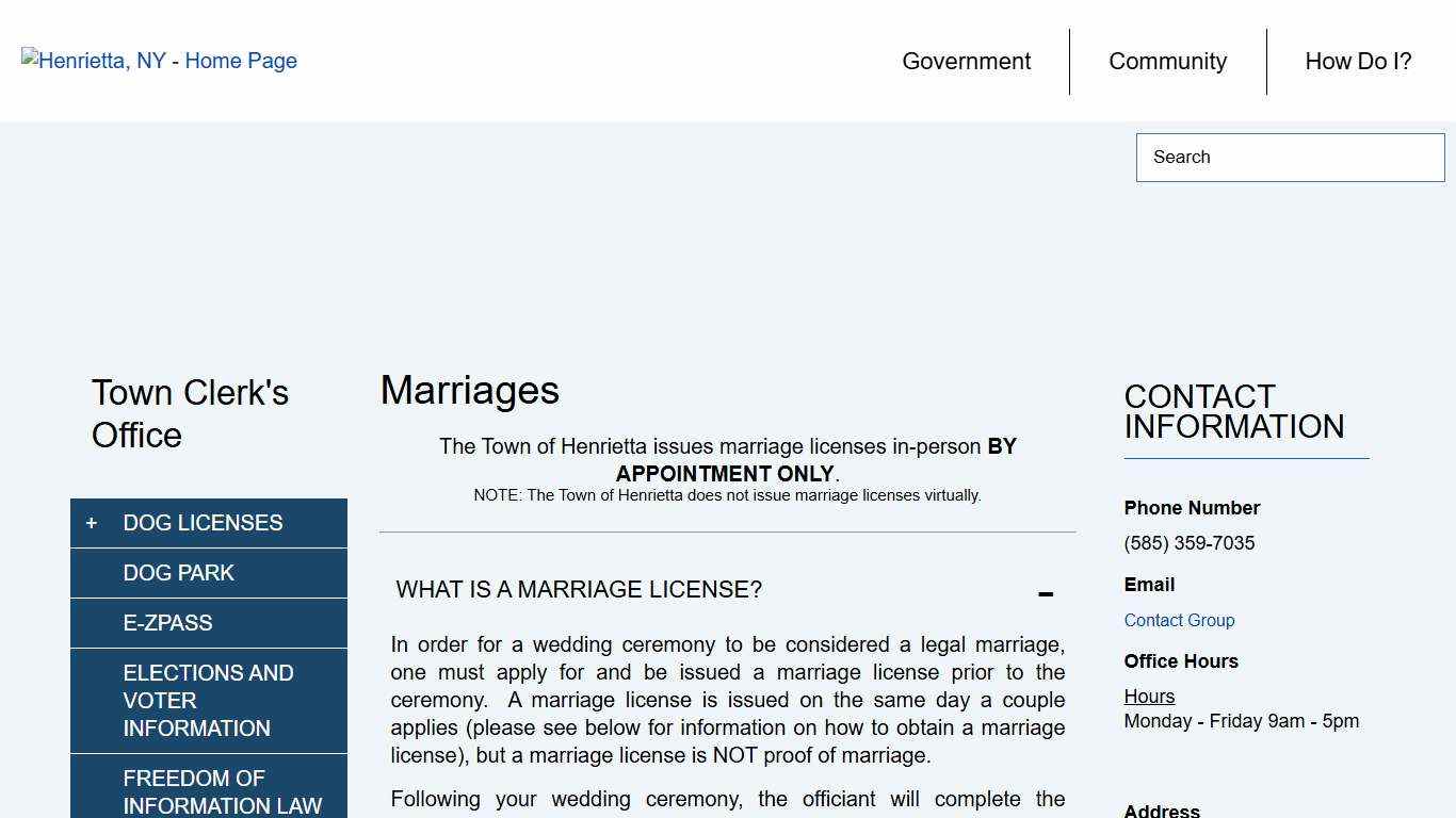 Marriages Henrietta NY